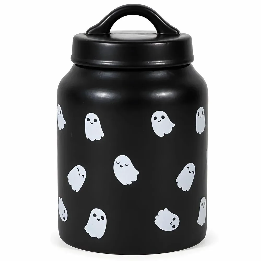 10 Strawberry Street Whimsical Cupboard Ghost Ceramic Canister Jar with Lid